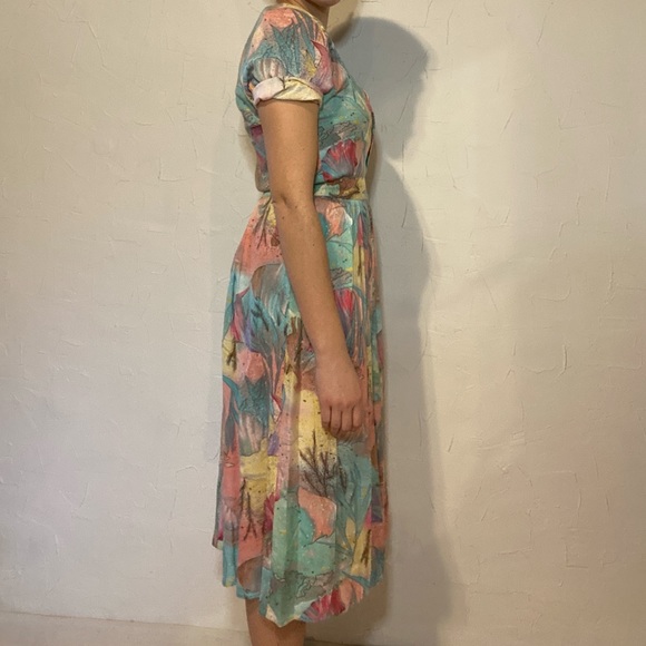 Vintage 80s Abstract Pastel Ocean Matching Set - Picture 3 of 11